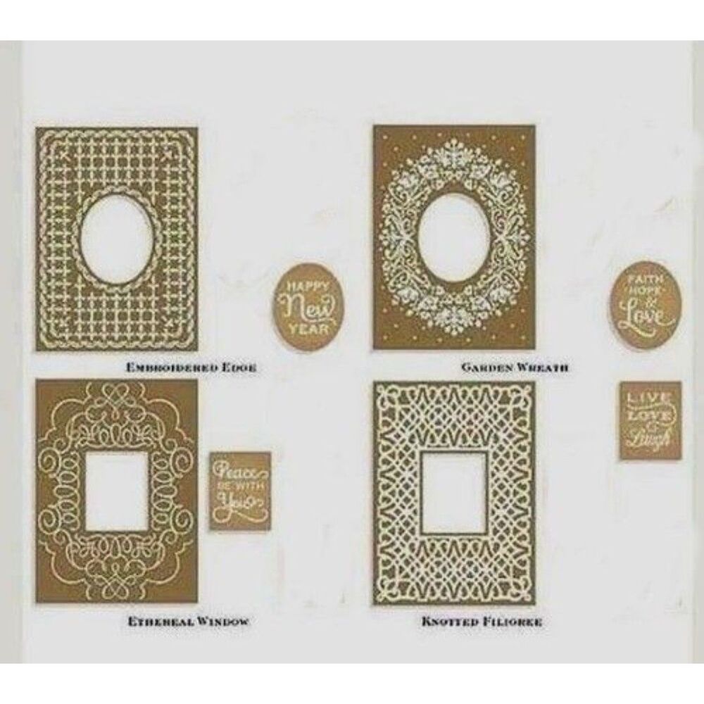 Anna Griffin Mix & Match Embroidered Frames Embossing Folders & Sentiments A